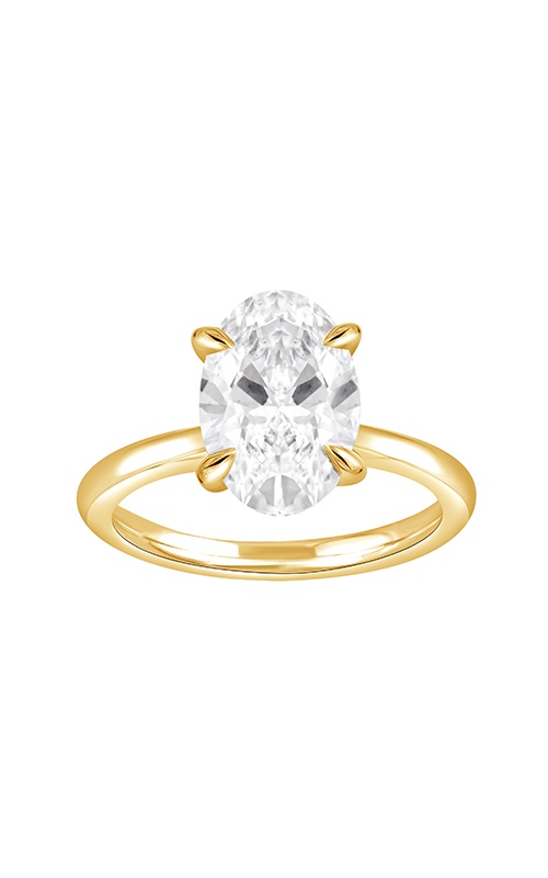 Albert's 14K Yellow Gold 3.01Ct Lab Grown Oval F VS2 .04Ctw Lab Grown Round Diamond Engagement Ring LG-UDR04948O30-GY6