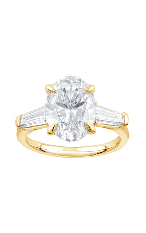 Albert's 14K Yellow Gold 4.00CTW Lab Grown Oval .62CTW Lab Grown Tapered Baguette Diamond LGTXR07625O400-GY6Engagement Ring