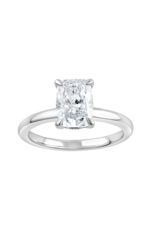 Albert's 14K White Gold 2.00CT Cushion Lab Grown .05CTW Round Lab Grown Diamond Engagement Ring LGUDR04948Z200GW6