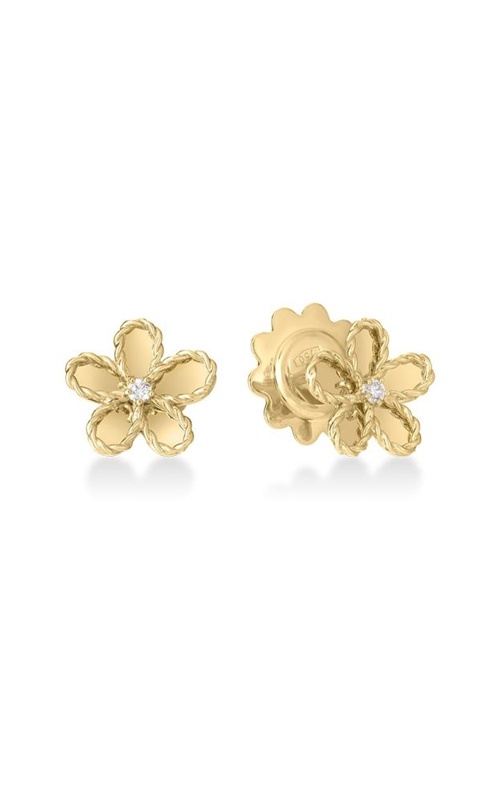 Roberto Coin 18k Yellow Gold 10mm .03ctw Small Jasmine Flower Stud Earrings 7773757AYERX