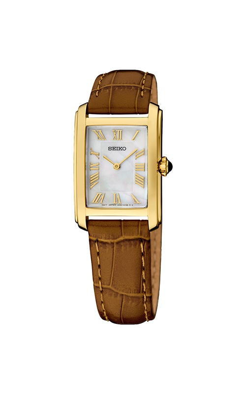 Seiko Essentials Ladies' Gold Tone 22mm Mother of Pearl Watch SWR100