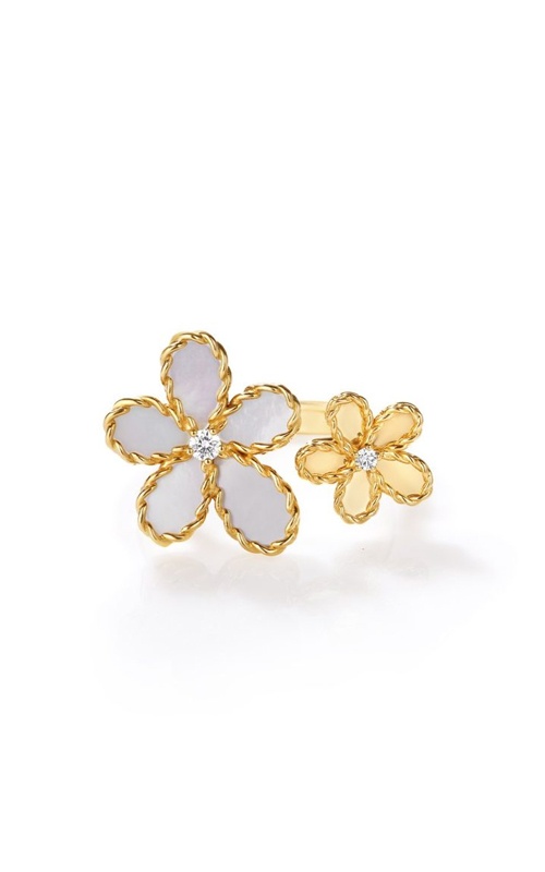 Roberto Coin 18k Yellow Gold .95ctw Mother of Pearl and .04ctw Diamond Jasmine Flower Ring 7773785AY65X