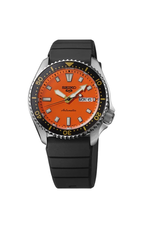 Seiko 5 Sports Men's 42.5mm Orange Dial Watch SRPL89