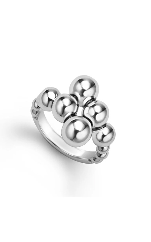 LAGOS Sterling Silver Caviar Bubbly 17x3mm Cross Over Ring - SIZE 7 - 03-80802-7