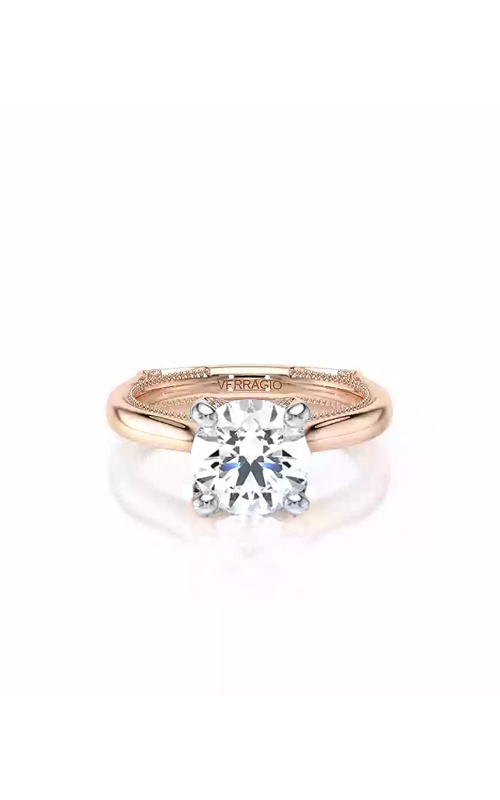 Verragio 14k White and Rose Gold .23ctw Hidden Halo European Semi Mount Engagement Ring VNG-2207R-S