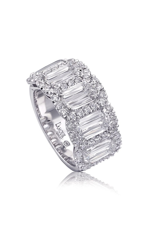 Christopher Designs 18k White Gold 5 L'Amour Crisscut 2.07ctw E VS Diamonds and .60ctw Round Diamond Wedding Band L204-5-200