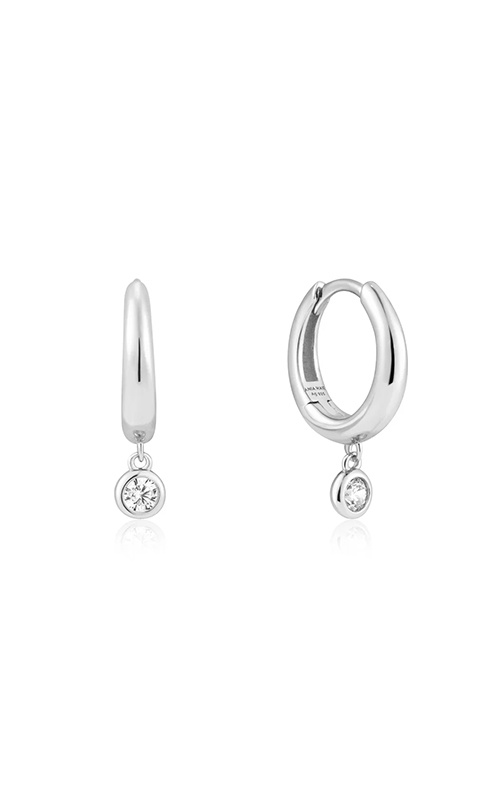 Ania Haie Sterling Silver Cubic Zirconia Drop Huggies E059-12H