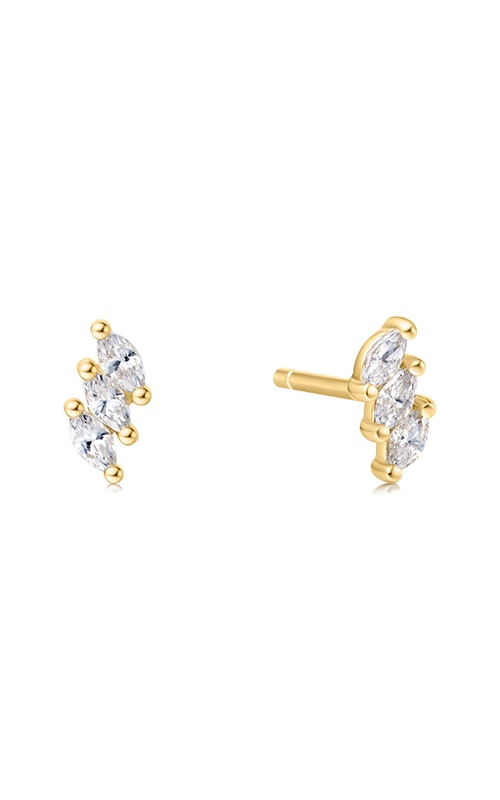 Ania Haie Sterling Silver 14K Yellow Gold Plated Triple Marquise Earrings E063-01G