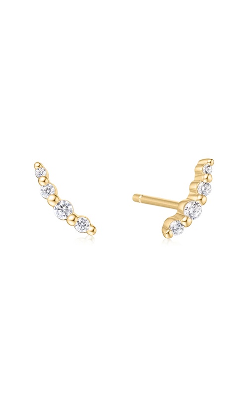 Ania Haie Sterling Silver 14K Yellow Gold Plated Bezel Beaded Stone Stud Earrings E065-01G