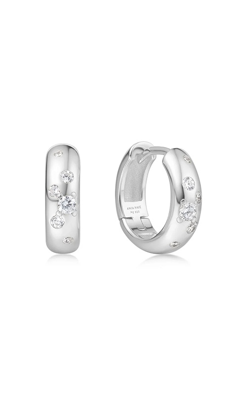 Ania Haie Sterling Silver Small Chubby Sparkling Huggie Hoop Earrings E065-04H
