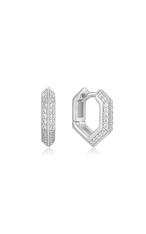 Ania Haie Sterling Silver Sparkling Shield Huggie Hoop Earrings E067-06H