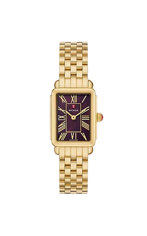 Michele Deco Park 18K Yellow Gold Plated 29mm Cherry Watch MWW06E000147