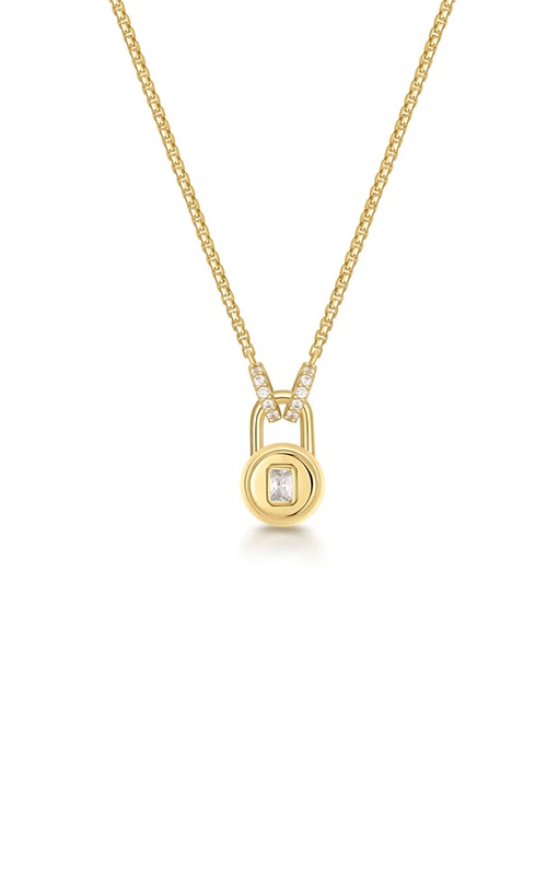 Ania Haie Sterling Silver 14K Yellow Gold Plated Linked Locket Dangle Necklace N067-01G