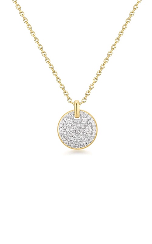 Ania Haie Sterling Silver and 14K Yellow Gold Plated Large Pave Disc Necklace N069-04T