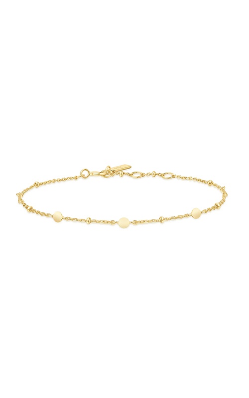 Ania Haie Sterling Silver 14K Yellow Gold Plated Disc Station Bracelet B063-01G