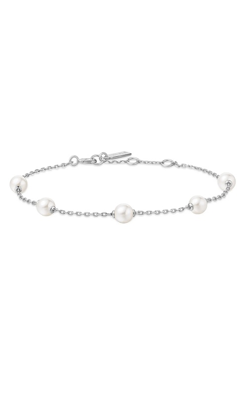 Ania Haie Sterling Silver Pearl Station Bracelet B065-01H