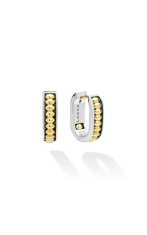 Lagos Sterling Silver 18K Yellow Gold Linear Huggie Earrings 01-82191-00