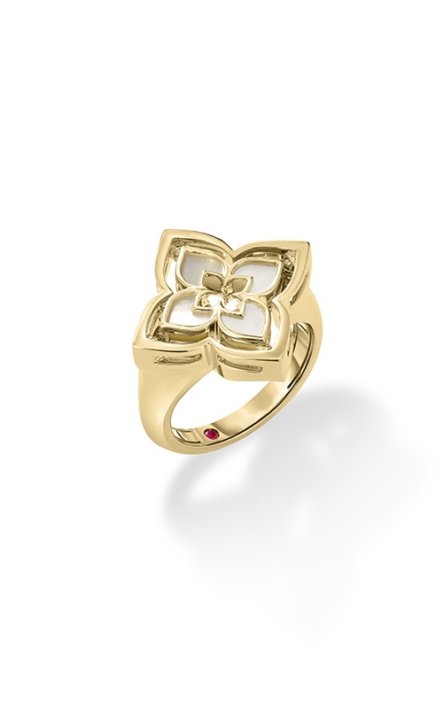 Roberto Coin 18k Yellow Gold Venetian Princess 1.35ctw Mother of Pearl and .10ctw Diamond Reversible Ring - SIZE 6.5 - 8883692AY65XP
