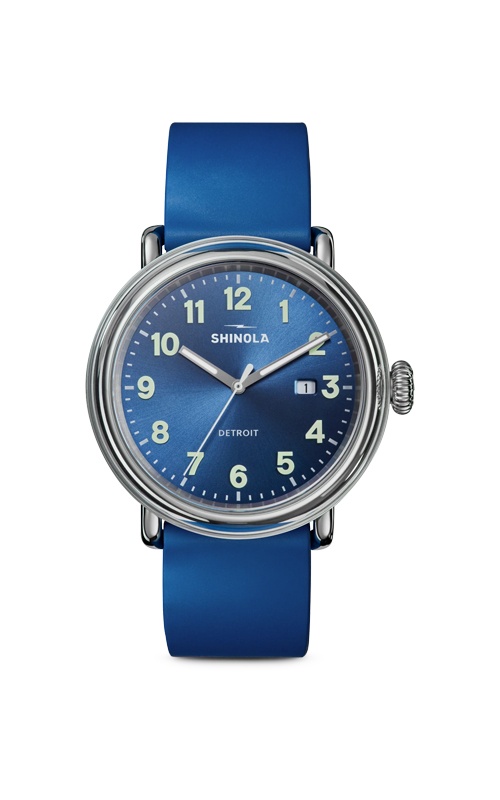 Shinola Men's and Ladies' Detrola 41mm Blue Diamond with Silicone Strap Watch S0120307643