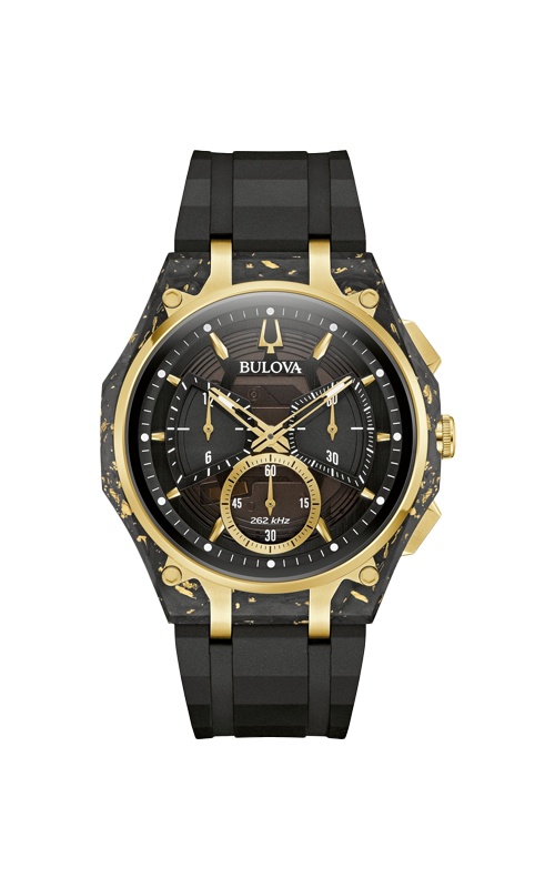 Bulova Curv Gold Tone 42mm Mens Watch 97A160