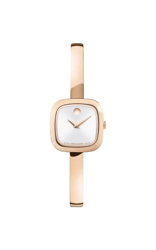 Movado Ladies' 21mm Cushion Goldtone Museum Bangle Watch 0608058