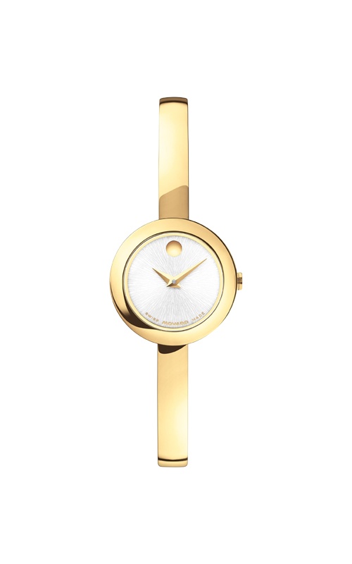 Movado Ladies' 21mm Cushion Goldtone Museum Bangle Watch 0608058