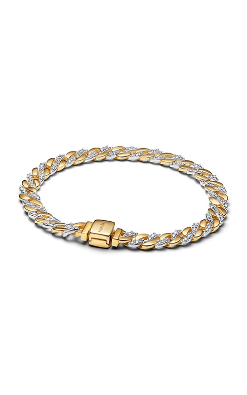 Pandora Two-tone Pavé Cuban Chain Bracelet 564229C01-20