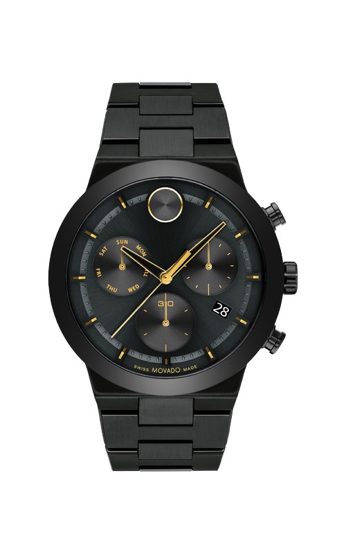 Movado Men's BOLD Fusion 44mm Black IP Ceramic Watch 3600857