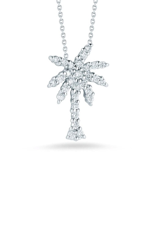 Roberto Coin 18k White Gold .19ctw Diamond Palm Tree Necklace 001236AWCH