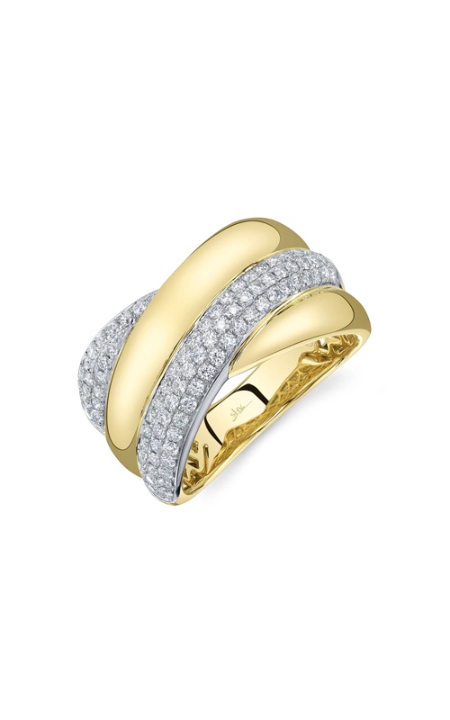 Shy Creation 14k Yellow and White Gold .72ct Diamond Pave Diamond Band SC55029019