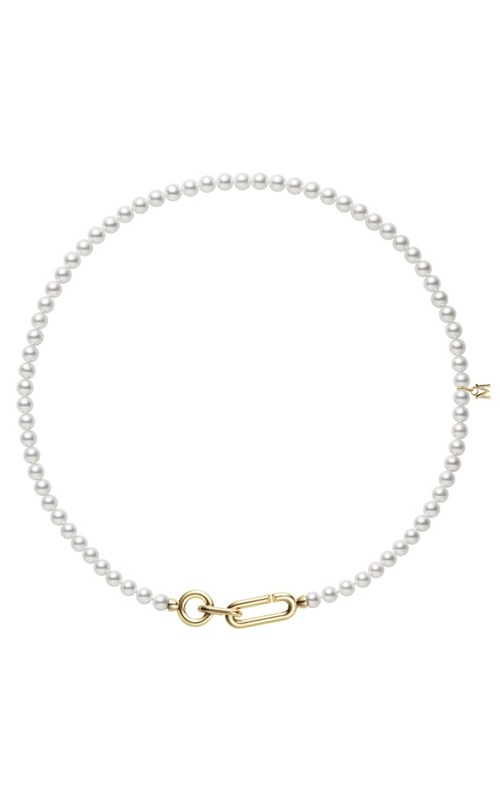 Mikimoto 18k Yellow Gold M Code Akoya Cultured 5-5.5mm 16'' Pearl Necklace with Gold Clasp MZQ10091AXXK