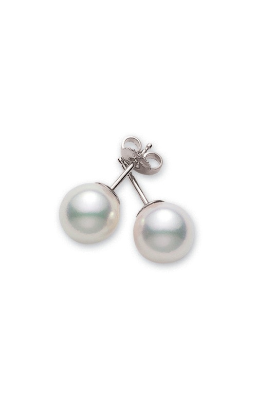 Mikimoto 18k White Gold 7.5-8mm Pearl AA Stud Earrings PES 753 W