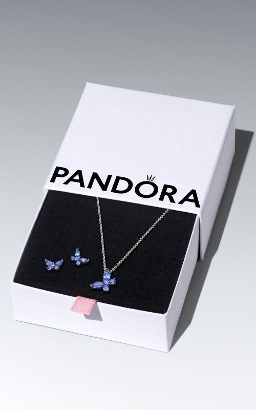 Pandora Sparkling Blue Butterfly Jewelry Gift Set B802652