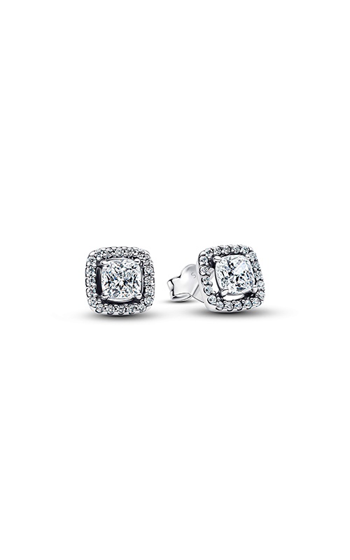 Pandora Square Halo Stud Earrings 293551C02
