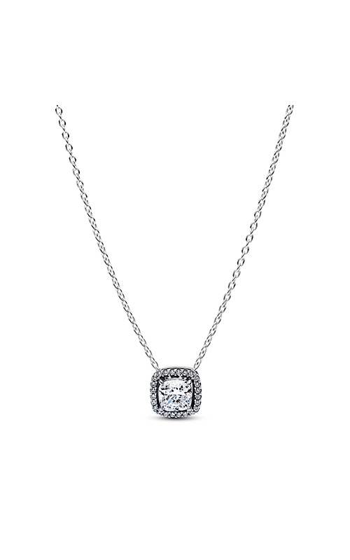 Sparkling Open Heart Clear CZ Necklace 590534CZ-45