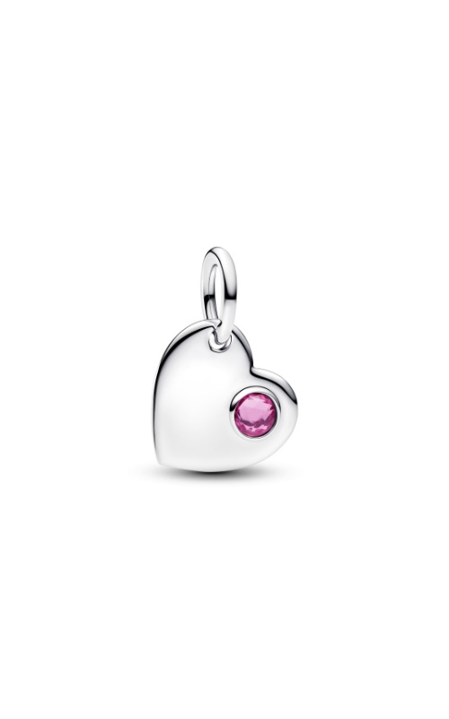 Pandora Engravable Heart Pink Stone Dangle Charm 794295C10