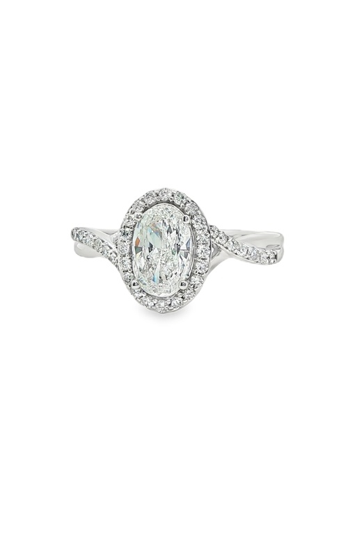 Albert's White Gold .97ct Oval E SI2 Center and 1/3ctw Melle Diamond Engagement Ring RE-24770LSFSI2AW4/3S-1435