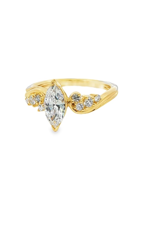 Albert's 14k Yellow Gold .68ct Maquise F SI1 Diamond Center Stone and 1/5ctw Diamond Melle Engagement Ring RE24781LSA44AY4/V114446