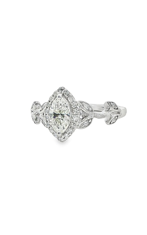 Albert's 14k White Gold .56ct Marquise Diamond I VS1 Center Stone and 1/5ctw Melle Diamond Engagement Ring RE24782LSHIAW4/TRADJ01146
