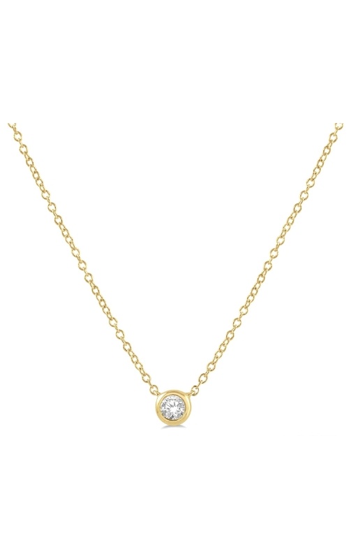 Albert's 10k Yellow Gold .08ctw I-J SI2-1 Bezel Set Petite Diamond Necklace with 18'' Chain LJ212980TGNKYG