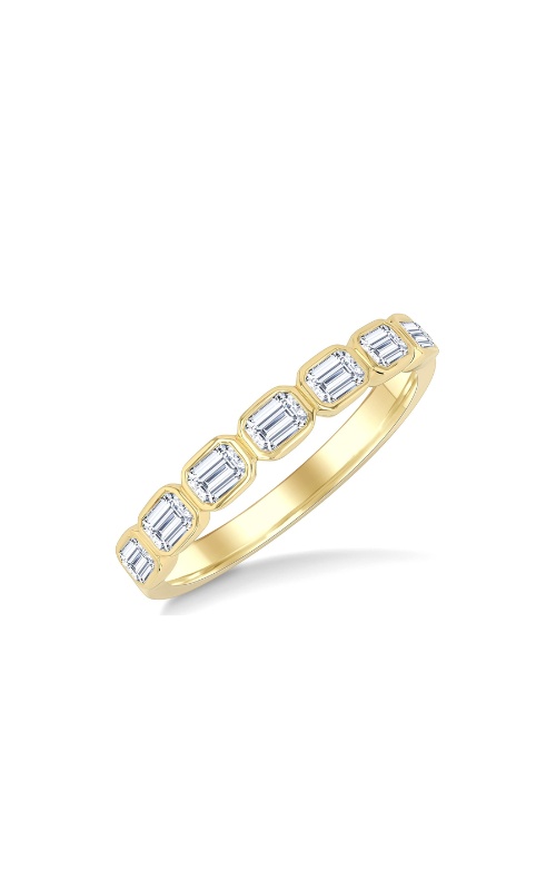 Albert's 14k Yellow Gold 1/4ctw Emerald Shaped East-West Bezel Set Diamond Fashion Band LJ234173FGYG-OC