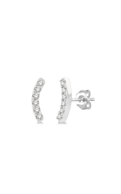 Albert's 10k White Gold 1/10ctw Diamond Curved Bar Earrings LJ222618TSERWG