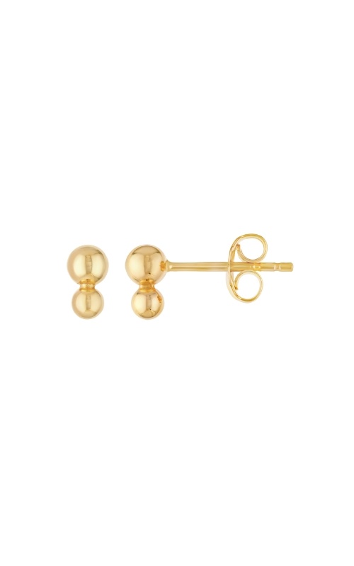 Albert's 14k Yellow Gold Double Bead Stud Earrings MF045130-14Y