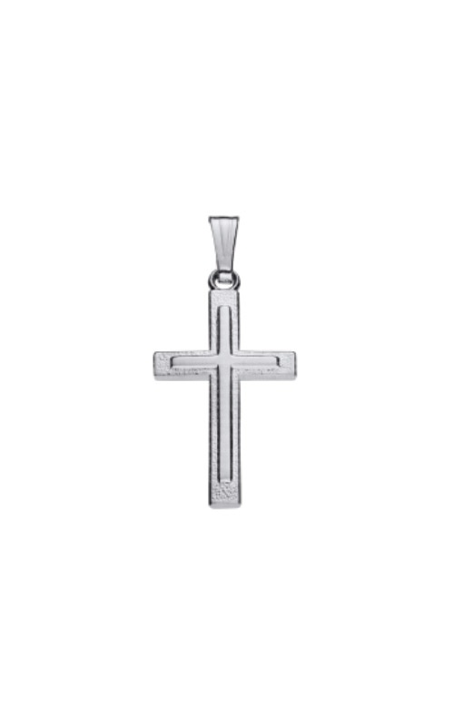 Albert's Sterling Silver 10x17mm Cross Necklace with 18 Inch Rolo Chain C573