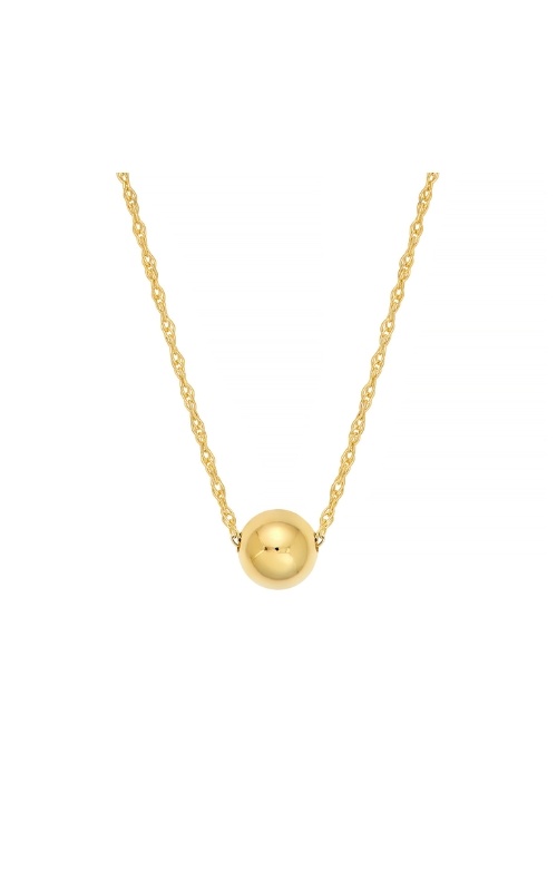 Albert's 14k Yellow Gold 18'' Puffy Bead Charm Necklace MF045069-14Y_18