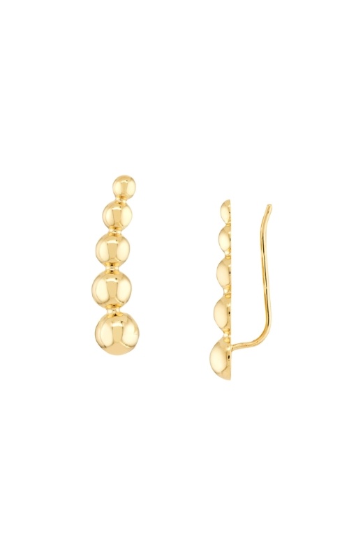 Albert's 14k Yellow Gold Graduated Bead Climber Earrings TM020917-14Y