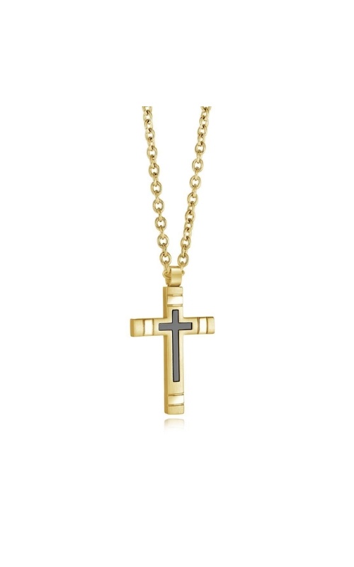 Italgem Gold Plated Stainless Steel Centre Cross 22'' Necklace SC243-GO