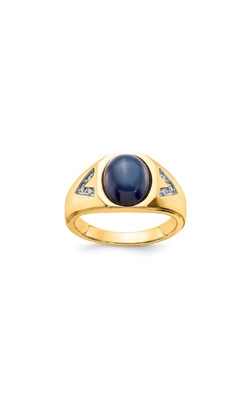Albert's Men's 10k Yellow Gold Diamond and Blue Star Sapphire Ring RMS1498/BLUSTR-0YAAB
