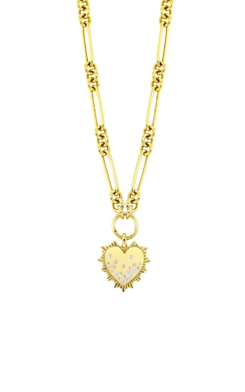 Albert's 14k Yellow Gold .20ctw Diamond Heart Link Necklace NKC101C103-4YC