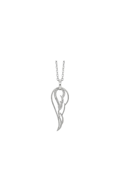 Albert's Sterling Silver .10ctw Diamond Angel Wing Necklace PD11386-SSSC